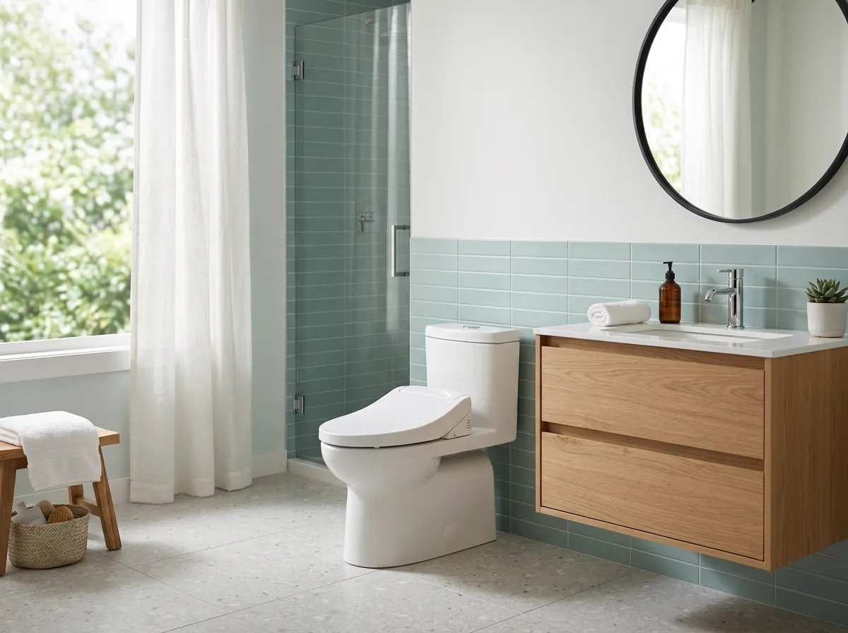 Alpha Bidet JX2 Bidet Toilet Seat in a modern bathroom