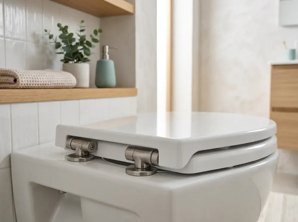 Comfortable, clean modern bathroom with a bidet toilet seat