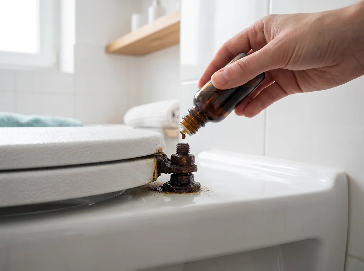 How to remove a toilet seat — illustration