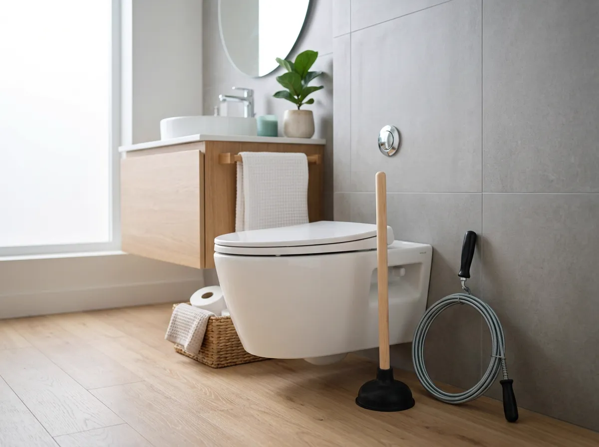 How to unclog a toilet — illustration
