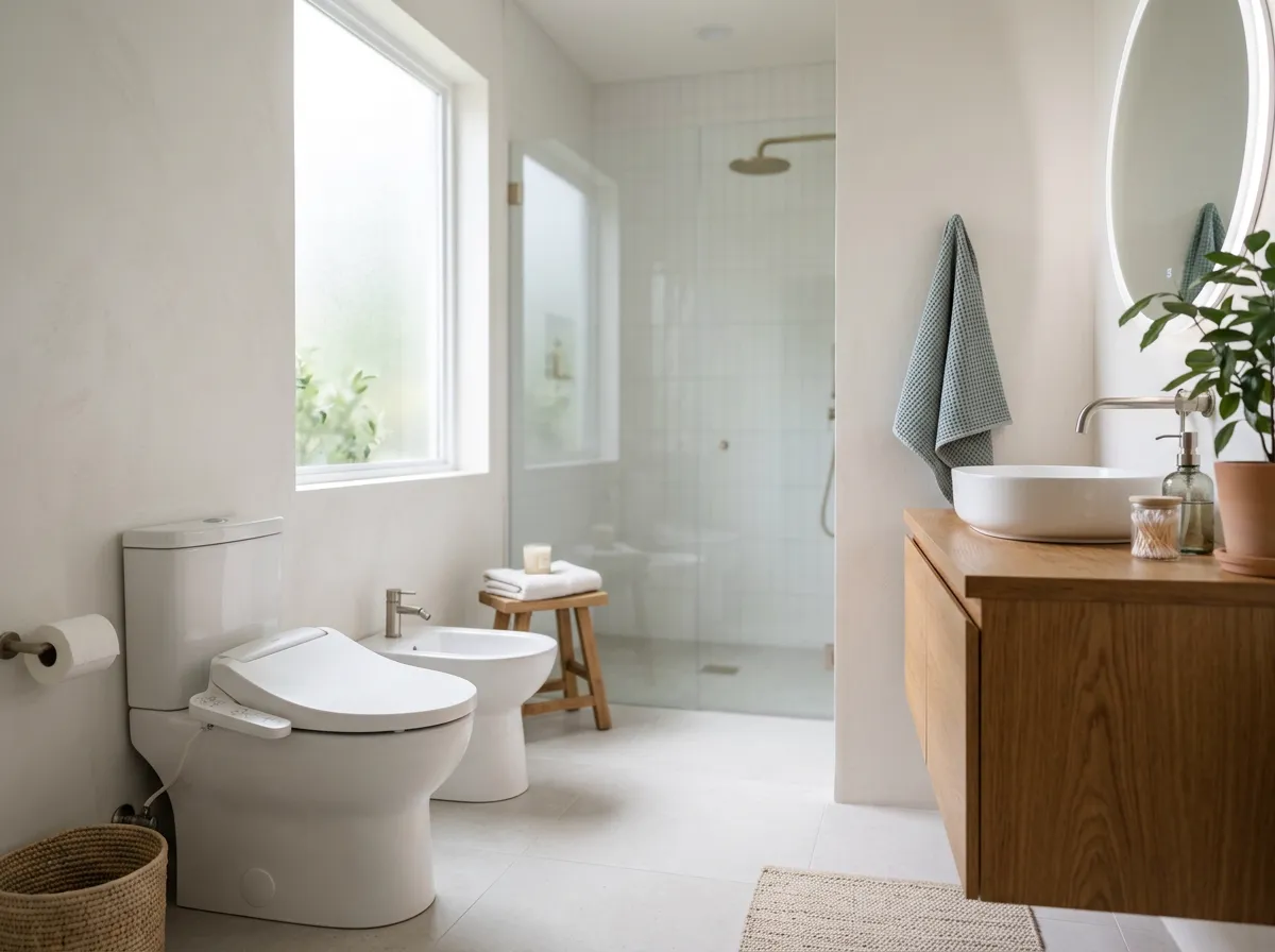 TOTO WASHLET A2 Electronic Bidet Toilet Seat (SW3004#01) in a modern bathroom