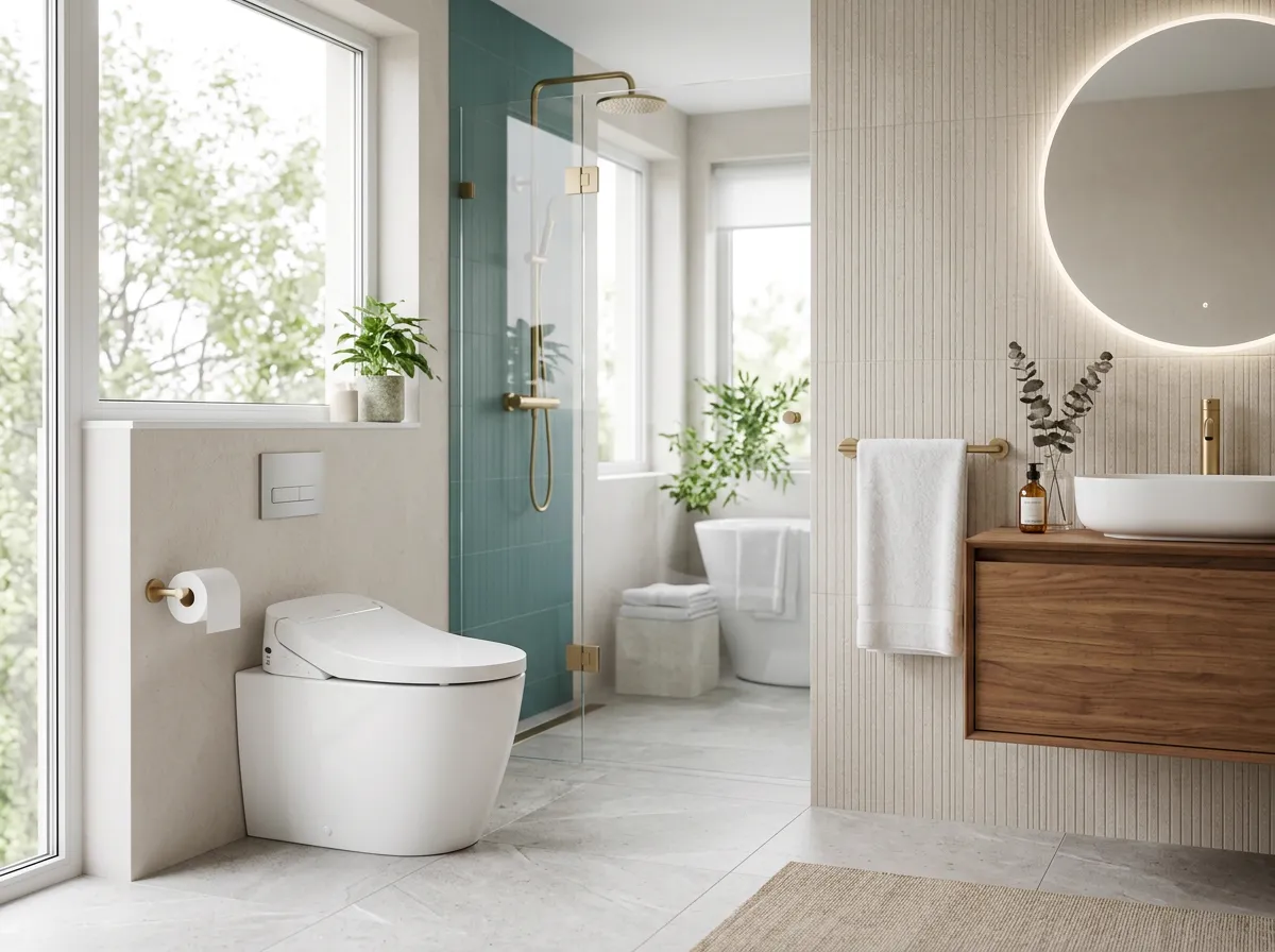 TOTO WASHLET S5 Electronic Bidet Toilet Seat in a modern bathroom